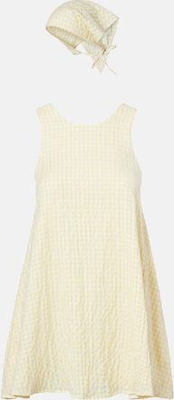 Montce Swim Betsie gingham minidress and scarf set