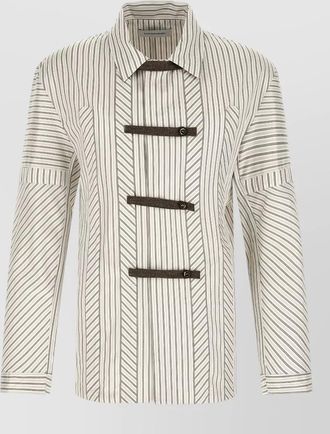 Kiko Kostadinov kyan striped shirt jacket button detail