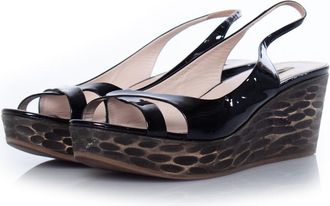 Miu Miu Miu Miu, slingback sandalen van lakleer