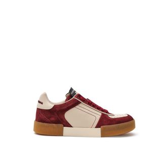 Dolce & Gabbana Bordeaux Leather Low Top Mens Sneakers