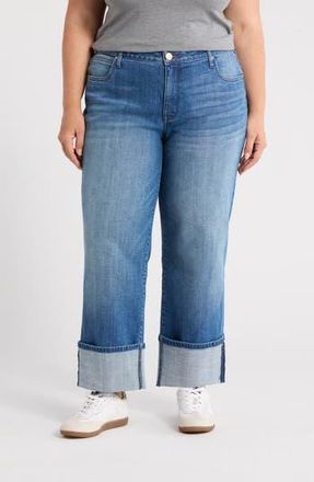 Kut from the Kloth Sienna Cuffed High Waist Wide Leg Jeans in Hallowed at Nordstrom Rack, Size 18W