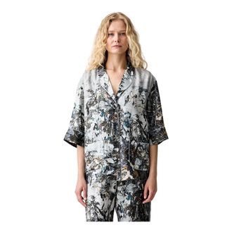 Munthe Overhemden, Dames, Grijs, S, Satijn, Vushi Shirt