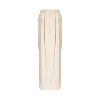 Alberta Ferretti Wide-leg tailored trousers - female - Alberta Ferretti - Straight Trousers - Beige - XS - Trousers
