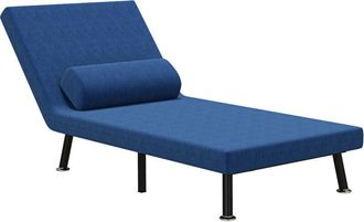 HOMCOM Homcom - Poltrona Letto Singolo con Schienale Regolabile in 5 Posizioni Blu Scuro