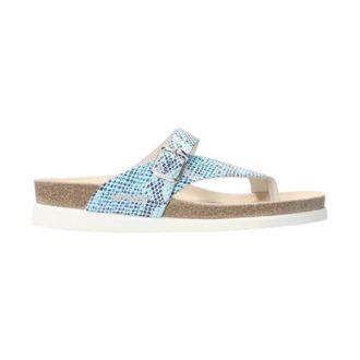 Mephisto Blauwe Teenslipper - Helen Model - Dames - Slippers - Blauw - 35 EU - Leer - Schoenen