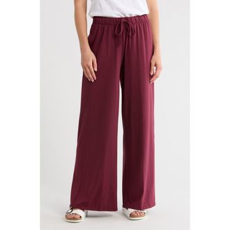ATM Anthony Thomas Melillo Cotton Blend Wide Leg Pull-On Pants in Merlot at Nordstrom Rack, Size X-Small