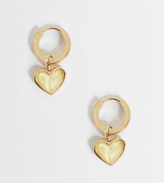 Abbott Lyon Orecchini a forma di cuore con quarzo giallo placcati in oro 18 kt