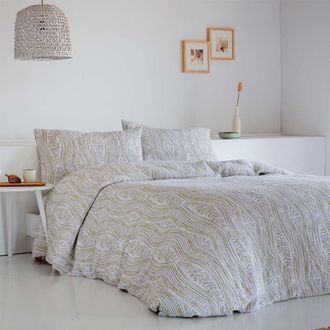 COTTON ARTEAN Funda n&oacute;rdica Nido de Abeja Jacqquard Waffle verde 240x220 Cama 150