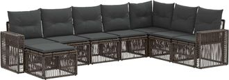 vidaXL Conjunto De Sof&aacute;s De Jard&iacute;n 8 Uds. Gris Y Gris Oscuro Vidaxl