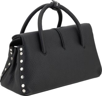Zanellato Womens Dotta Centauro Shoulder Bag Black Nero Calf Leather Bos Taurus