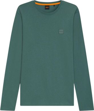 HUGO BOSS Tacks T-shirt - Heren - Longsleeves - Groen - 3XL - Katoen - Tops
