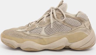 adidas Grey Mesh and Suede Yeezy 500 Blush Sneakers Size 41 1/3