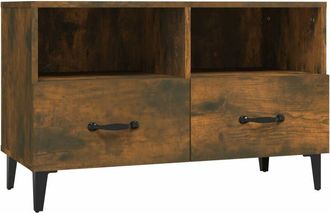 vidaXL Vidaxl - Mueble para tv madera contrachapada roble ahumado 80x36x50 cm