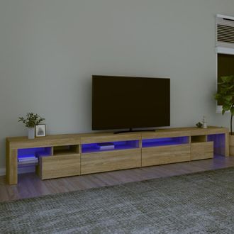 Berkfield Home TV Cabinet with LED Lights Sonoma Oak 290x36.5x40 cm in Brown