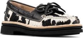 Donald J Pliner Lillith Boat Shoe in Bone/Black Print Calf Hair at Nordstrom Rack, Size 5.5