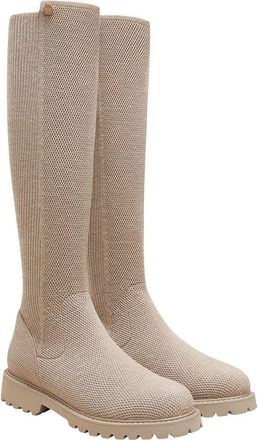 Vivaia Round-Toe Stretchy Wool Knee-High Boots in Warm Taupe at Nordstrom, Size 11