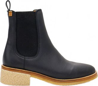 El Naturalista Womens Irati Block Heel Ankle Boot In Wax Nappa