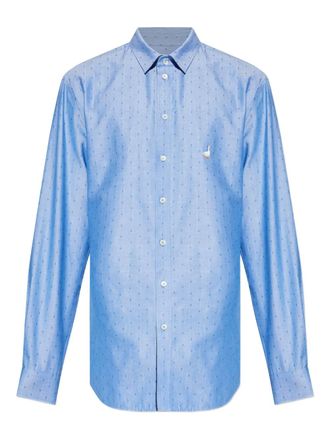 Moschino Overhemd met geborduurde gans - Blauw