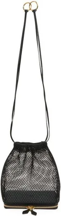 Alaia Le Pochon Fishnet Shoulder Bag in Noir 999 at Nordstrom