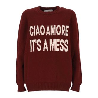 Giada Benincasa Truien & Vesten, Dames, Bruin, M, Stijlvolle Sweaters Collectie