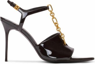 Balmain Synchrone lakleren sandalen met hak - Dames - Sandalen met hakken - Zwart - 39 EU - Leer - Schoenen