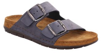 Rohde Pantolette ROHDE Rodigo-D, Damen, Gr. 36, blau (ocean), Leder, Schuhe Pantolette, Sommerschuh, Schlappen, Hausschuh mit Schnallenverschl&uuml;sse