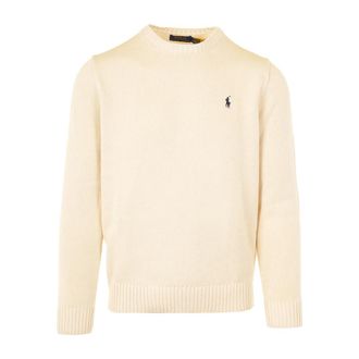 Polo Ralph Lauren Truien & Vesten, Heren, Wit, 2Xl, Katoen, Witte Katoenen Trui met Lange Mouwen