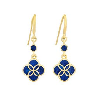 Jan Leslie Petal Gemstone With 18K Gold Overlay Sterling Drop Earring in Blue at Nordstrom
