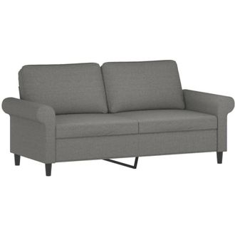 vidaXL Sof&aacute; De 2 Plazas De Tela Gris Oscuro 140 Cm Vidaxl