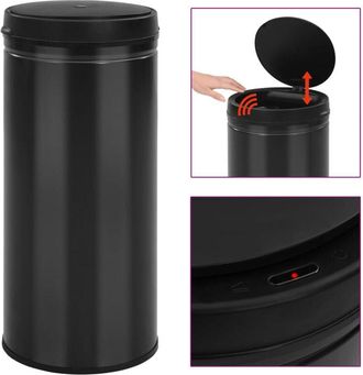 vidaXL Vidaxl - Cubo De Basura Con Sensor Autom&aacute;tico 80l Acero Al Carbono Negro