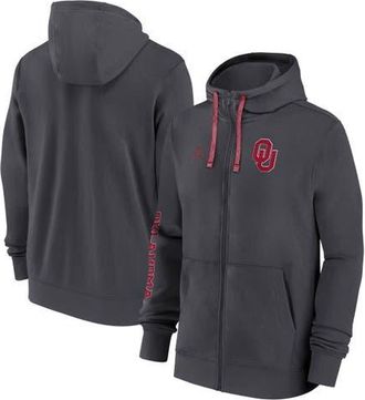 Jordan Brand Mens Jordan Brand Anthracite Oklahoma Sooners 2024 Sideline Full-Zip Hoodie at Nordstrom, Size Medium