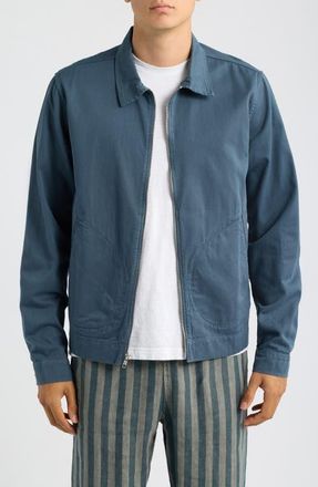 Alex Crane Organic Cotton Twill Zip Jacket in Blue at Nordstrom, Size Medium