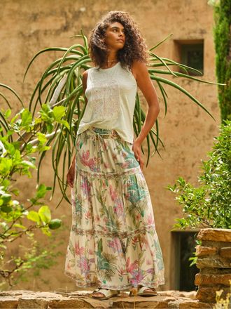 Fat Face FatFace Jayla Ivory Tropical Maxi Skirt