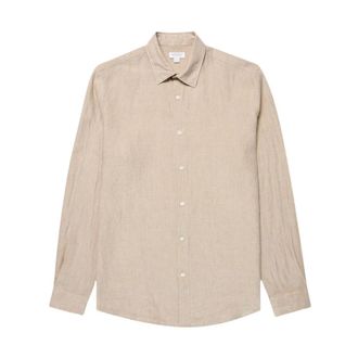 Sunspel Casual Shirts - Heren - Casual Overhemden - Beige - XL - Overhemden