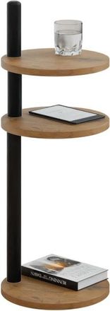 OEM Mesa Auxiliar Redonda Tipo Loft De 3 Niveles, 30x30x97 Cm, Metal Negro