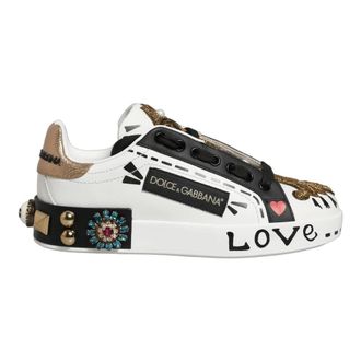 Dolce & Gabbana Sneakers, female, White, Size: 5 US Portofino Low-Top Sneakers