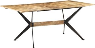 vidaXL Mesa De Comedor De Madera Maciza De Mango 180x90x76 Cm Vidaxl