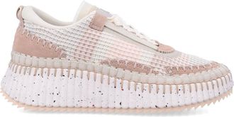 Chloé Schoenen, Dames, Veelkleurig, 37 EU, Polyester, Mesh Sneakers Poeder Beige Aw 25