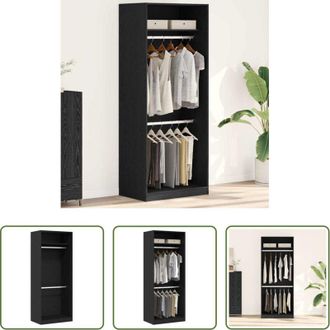 vidaXL vidaXL Armadio con ripiani - Guardaroba Rovere Nero 80 x 50 x 200 cm Legno multistrato