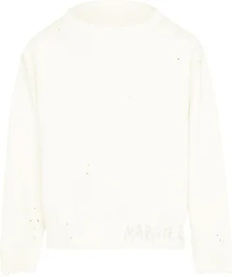 Maison Margiela Handwritten cotton sweatshirt - men - Cotton - L - White