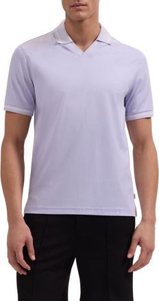 Bugatchi Pima Cotton Johnny Collar Polo in Lilac at Nordstrom, Size Xx-Large