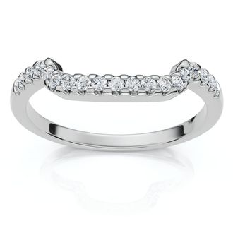 Pompeii3 Diamond Insert Wedding Guard Band 14k Gold or Palatinum Lab Grown EF/VS
