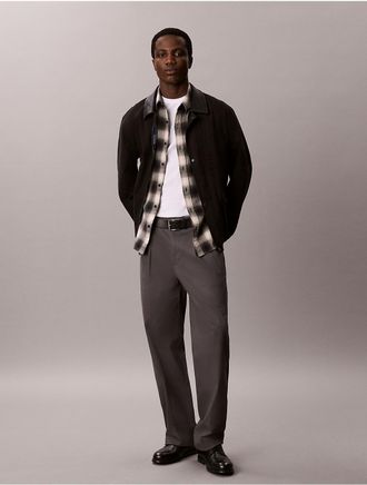 Calvin Klein Jeans Calvin Klein Mens Plaid Flannel Classic Shirt - Black - 2XL