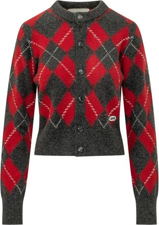 Ami Crewneck Cardigan - Dames - Vesten - Veelkleurig - S - Wol - Truien & Vesten