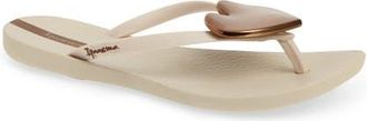 Ipanema Wave Heart Flip Flop in Beige/bron at Nordstrom, Size 5