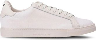 Emporio Armani Witte Casual Sneakers voor Mannen - Heren - Sneakers - Wit - 45 EU - Katoen - Schoenen