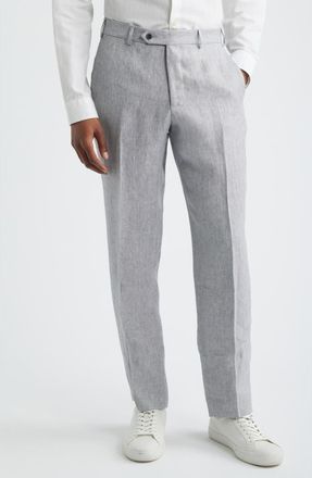 Zanella Parker Linen Pants in Light Grey at Nordstrom, Size 33