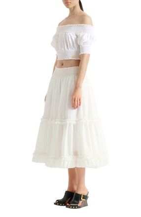 Balmain Long gathered skirt in White at Nordstrom, Size 36 Eu