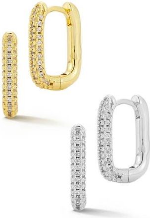 Glaze Jewelry Set of 2 Pav&eacute; Huggie Hoop Earrings in Gold at Nordstrom Rack