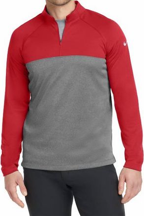 Nike Mens Therma Long-Sleeve 1/4-Zip Training Top In Red